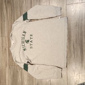 EUC Third Street Michigan State 100% cotton Boys sz YXL (18) Long Sleeve Jersey